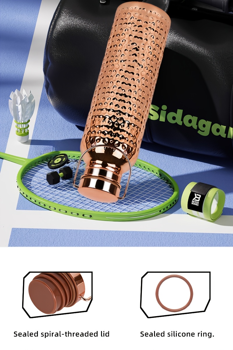 1pc 27oz outdoor hiking water bottle carrying loop integrated design large capacity copper plated tumbler cleaning brush included suitable for gym and outdoor use Product details 7