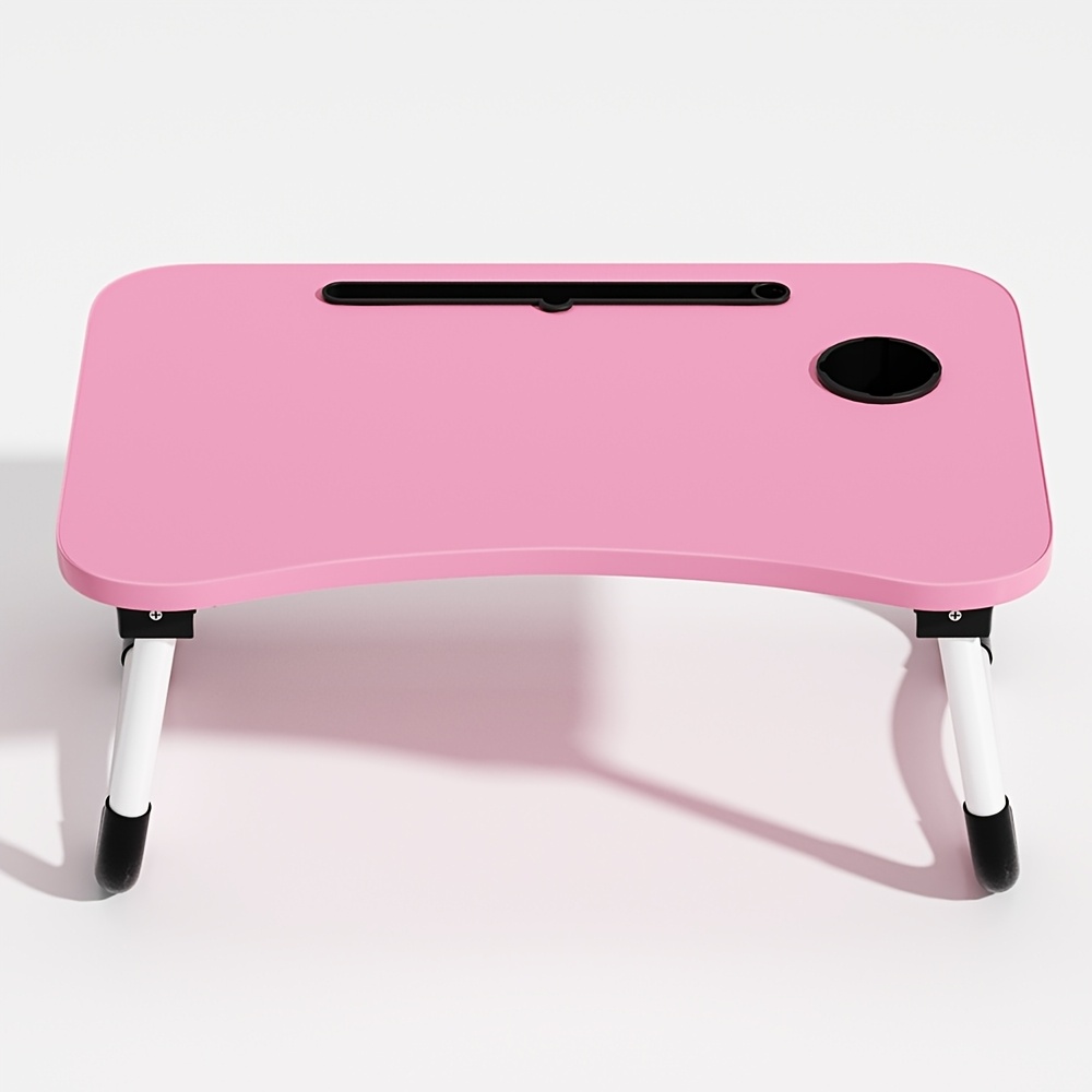 26” Foldable Bed Desk Portable Laptop Table With Cup Holder & Tablet Slot - Lightweight Folding Table Suitable For Bed, Sofa, Tatami, Compact Study Desk For,,, Dorm Room, Bedside Workstation, Options
