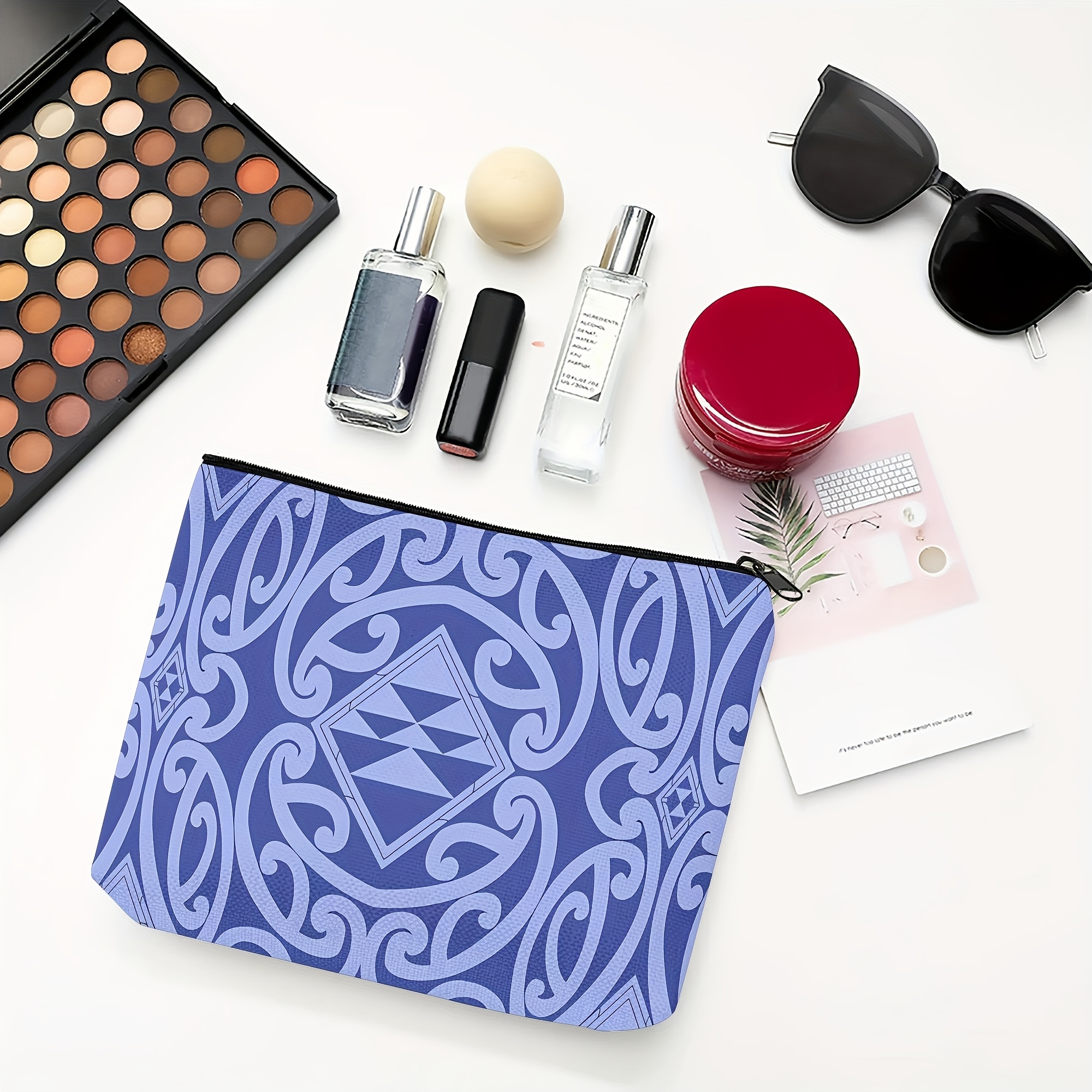 TEMU Maori Travel Makeup Bag Suitable For Weekend Trips & Short - Maori Design Pouch, Compact Storage For, Cultural Gift For Daily Use Or -the-