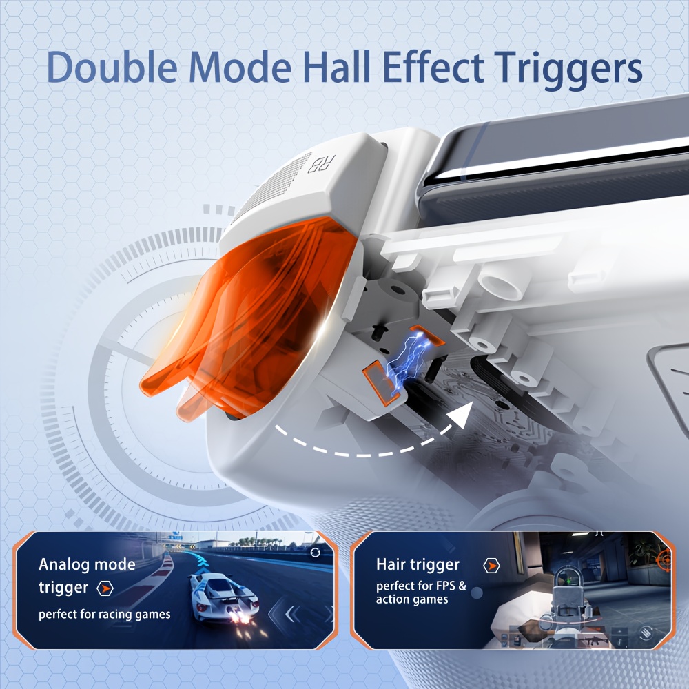 2025 game controller ios mfi switch supports ps and steam streaming games connection honeycomb heat dissipation dual hall joystick hall trigger turbo and auto combo functions Product details 7