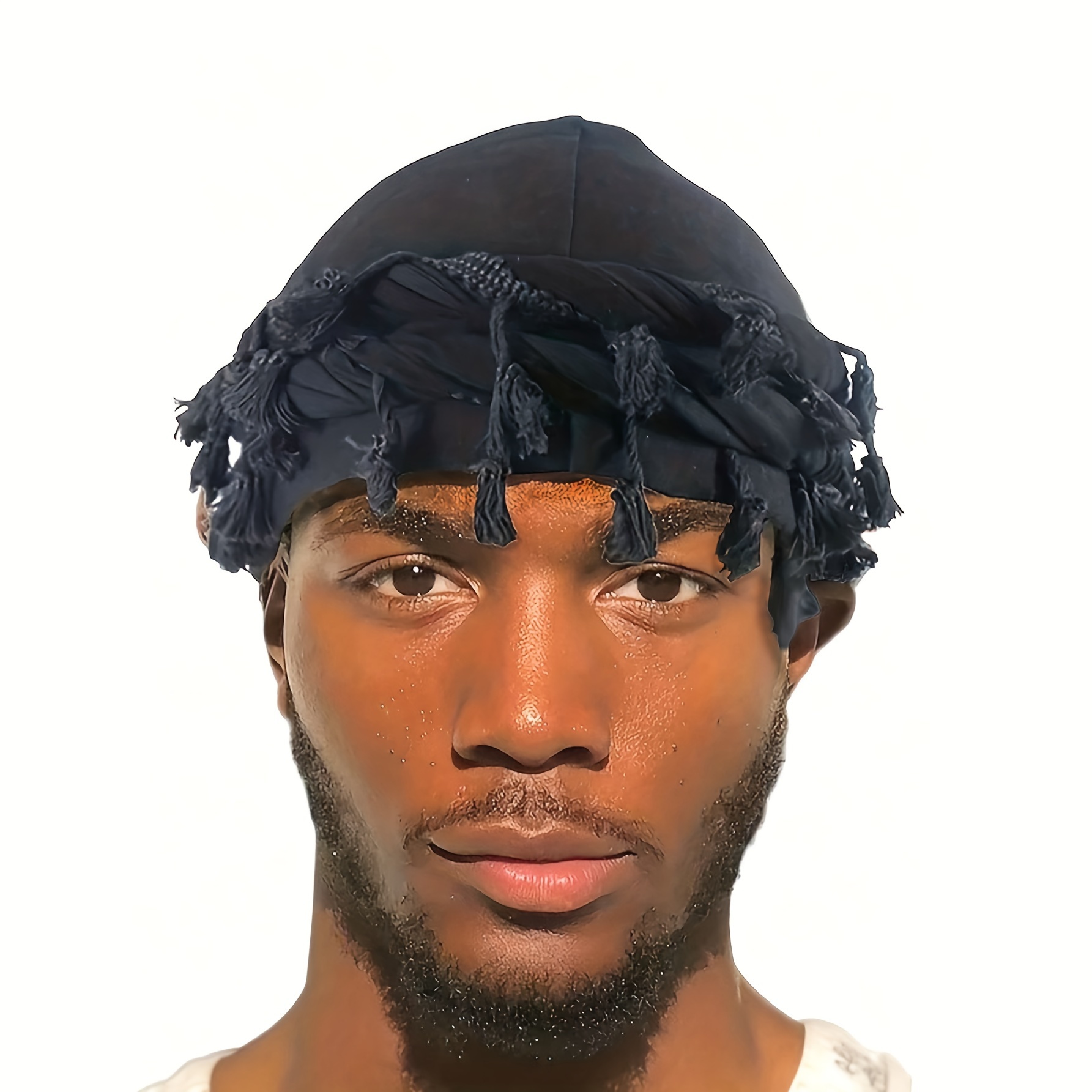Retro Tassel Headband Beanie, Twist Headscarf Pirate Cap, Hair Protection Tail Hat
