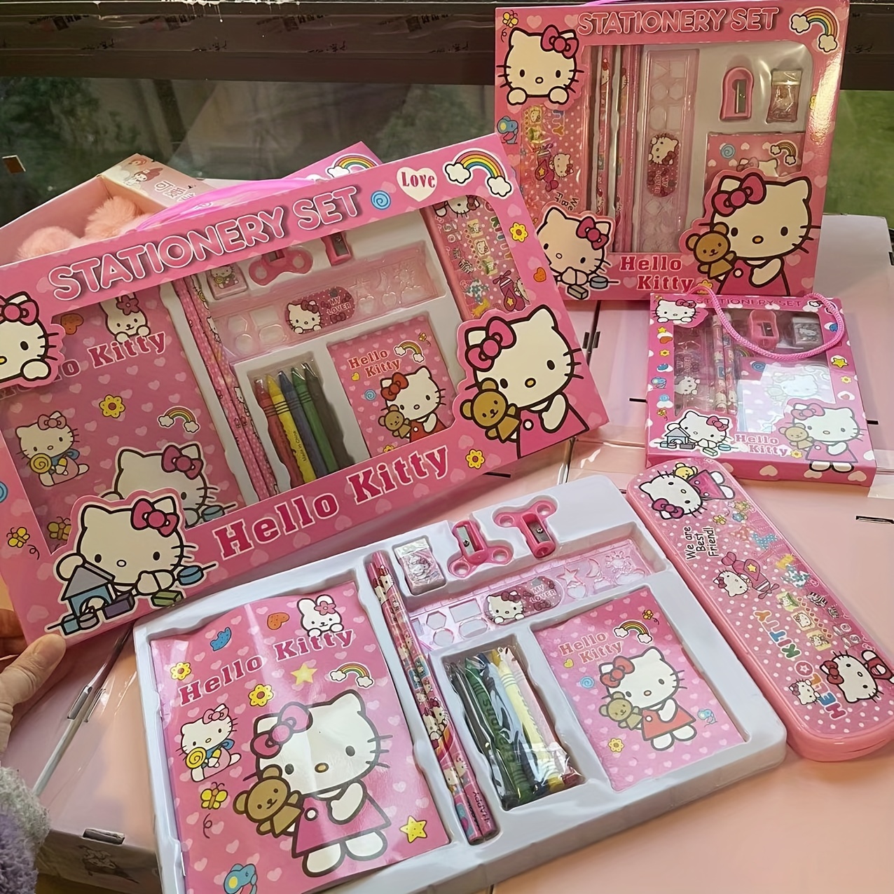 

Hello Kitty Deluxe Stationery Gift Set By Sanrio - Includes Notebook, Pencil, Ruler, Sharpener & Eraser - School Or Christmas