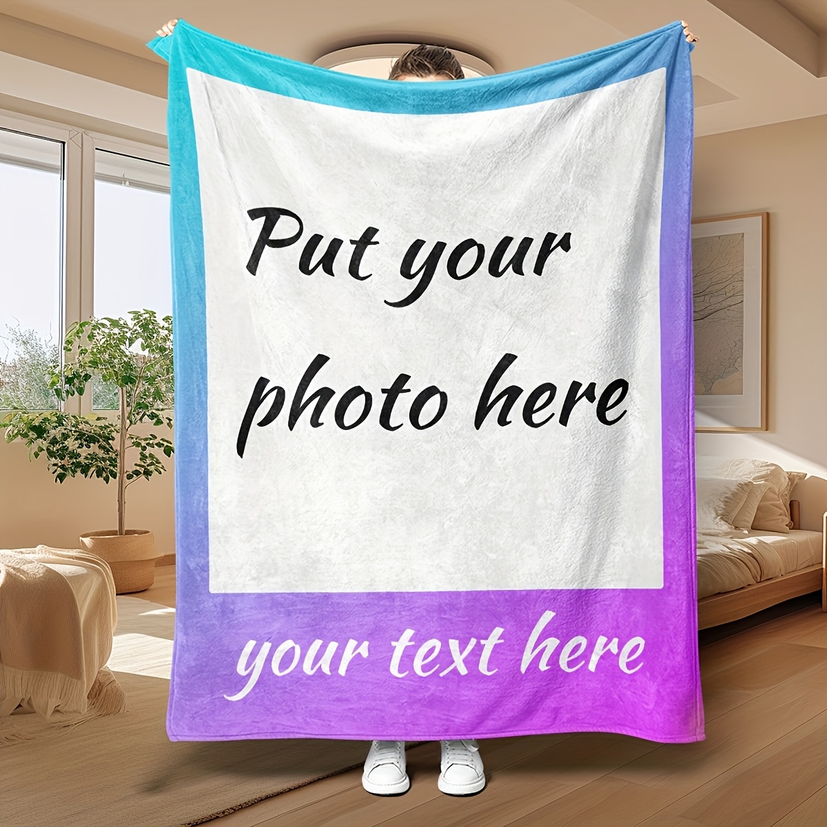 Custom Blanket with Personalized Image and Text