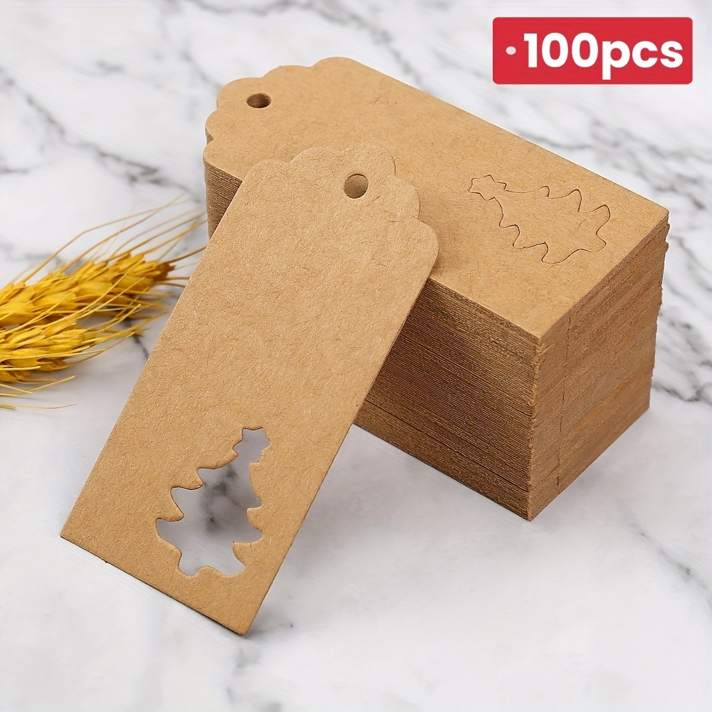 TEMU 100pcs Etichette Natalizie, Carte Rosse a Forma di Albero di Natale Vuote per Confezionamento Regali, Decorazioni da Appendere, Sacchetti Regalo