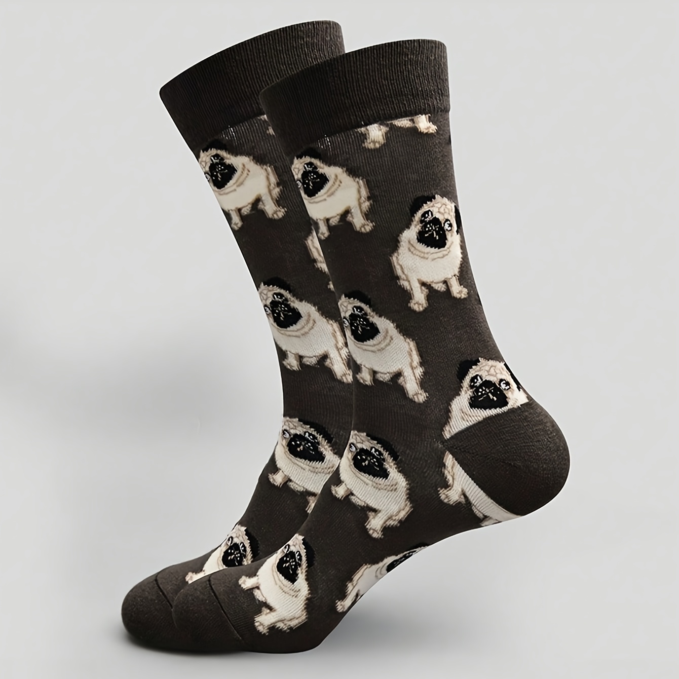 Image of 1 Pair Of Color Dog Print Socks Comfortable Breathable Mid-tube Socks Unisex Socks Worn All Year Round