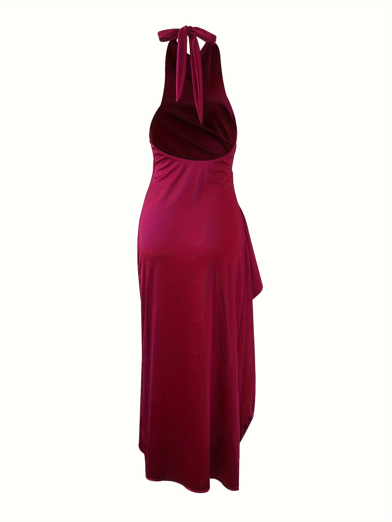 princess polly baby blue dress VILA halter neck backless satin maxi dress in bright pink main image 1