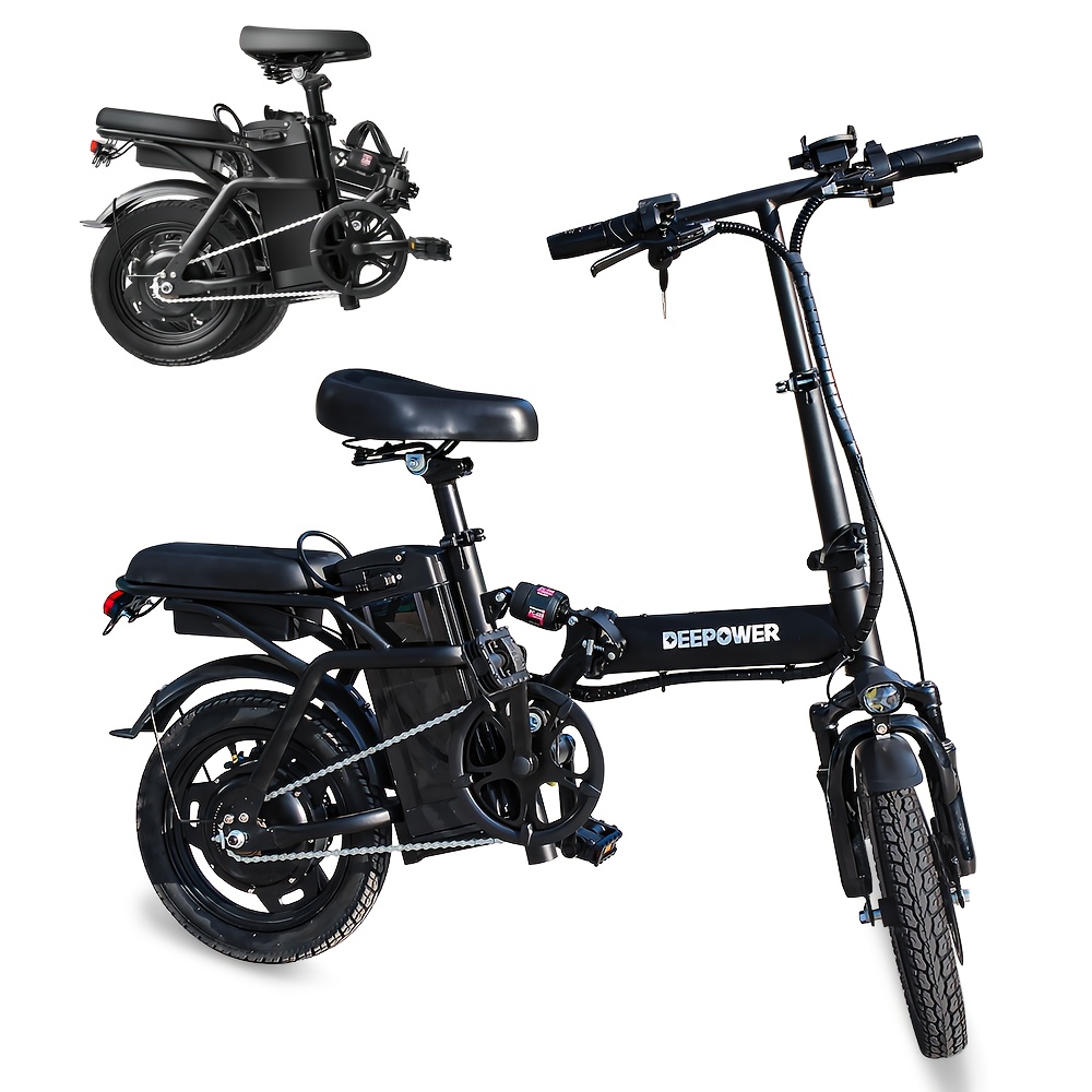 ancheer folding electric bicycle 14” Bike for Adults, 19.8MPH Ebike with 350W Motor[Peak 500W], 48V 374Wh Battery, Cruise Control, UL2849 Compliant Electric Bicycle, Compact Electric Mini Bike for Teens : Sports & it can travel 45 Ancheer Folding Electric Bike Ancheer