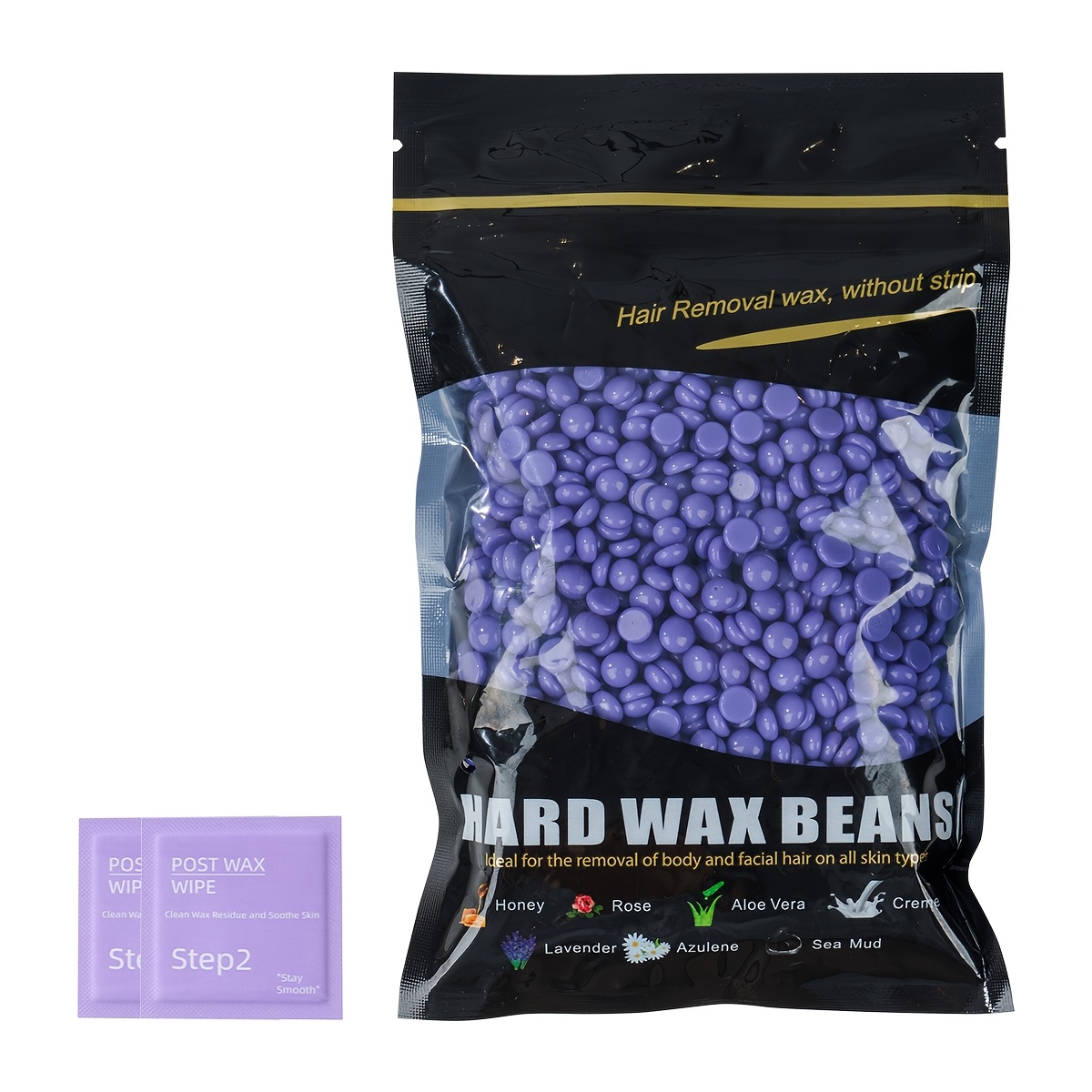 Image of Wewax Hard Wax Beans For Hair Removal, 100g Wax Beans + 2 Packets Of Post-, Lavender Scent, Hair Removal, Suitable For Face, , Legs, Bikini Area, Underarms, Types, Ideal For Summer Use