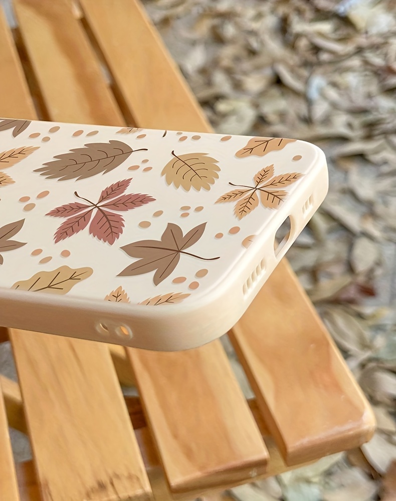 Vintage Botanical iPhone Case for 15 Pro Max/ 15 Pro/ 14 Pro Max - Fallen Leaves Embossed Design with Sapphire Camera Guard (Fits iPhone 11-15 Pro/ Max & Plus Series) | Anti-Yellowing Micro-Porous Armor, Device Cover, Mobile Accessory, Elegant Phone Cover, Premium Finish, Durable Material, Protective Shell, Fashion Lovers, Tech Enthusiasts