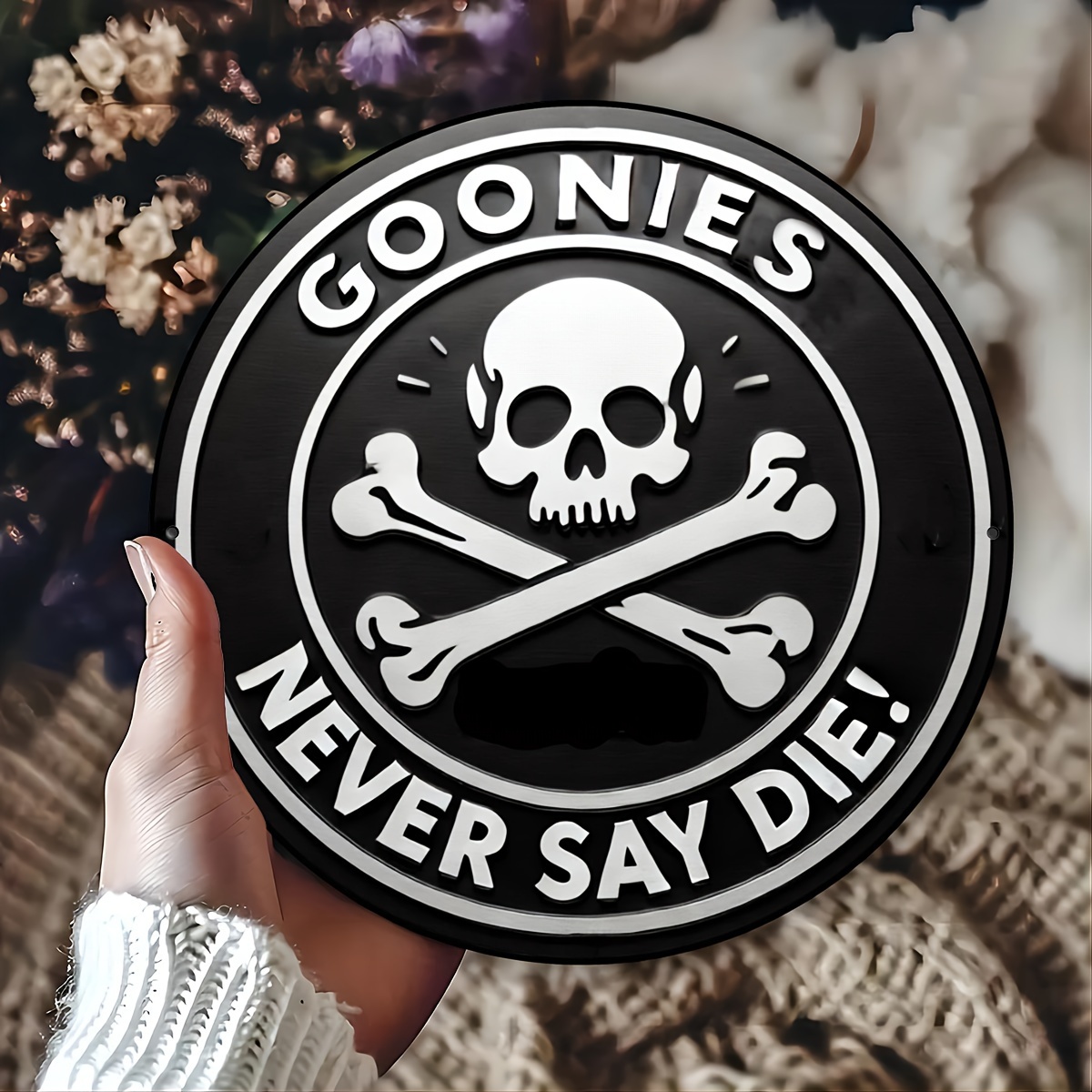 

Goonies Never Say Die Aluminum Sign 20x20cm - Decorative Wall Art For Room, Bar, Cafe, Garage - Engraved Plaque