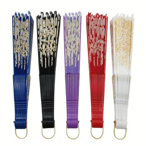 5pcs set of spanish folding retro pattern womens hand fans