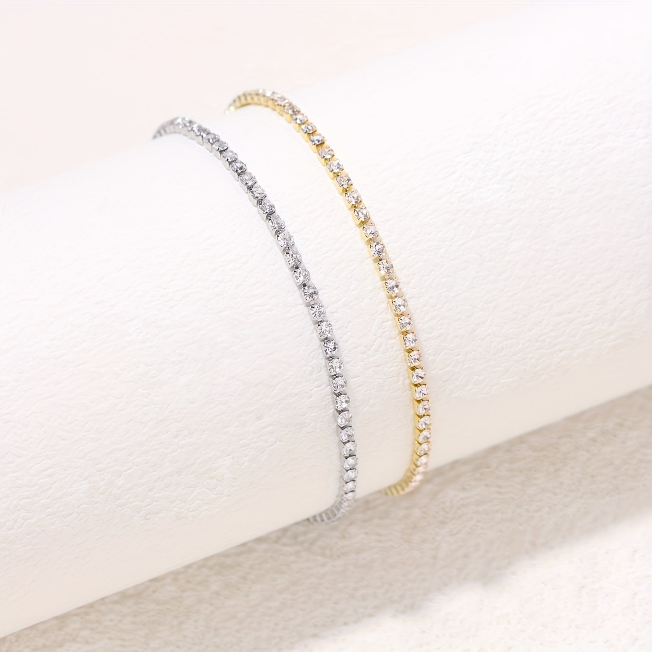 E-shop 2 Europäisches und amerikanisches Mode-Armband-Set Edelstahl Strass-Armband Party Pendeln Tägliche Ergänzungen Urlaubsgeschenke