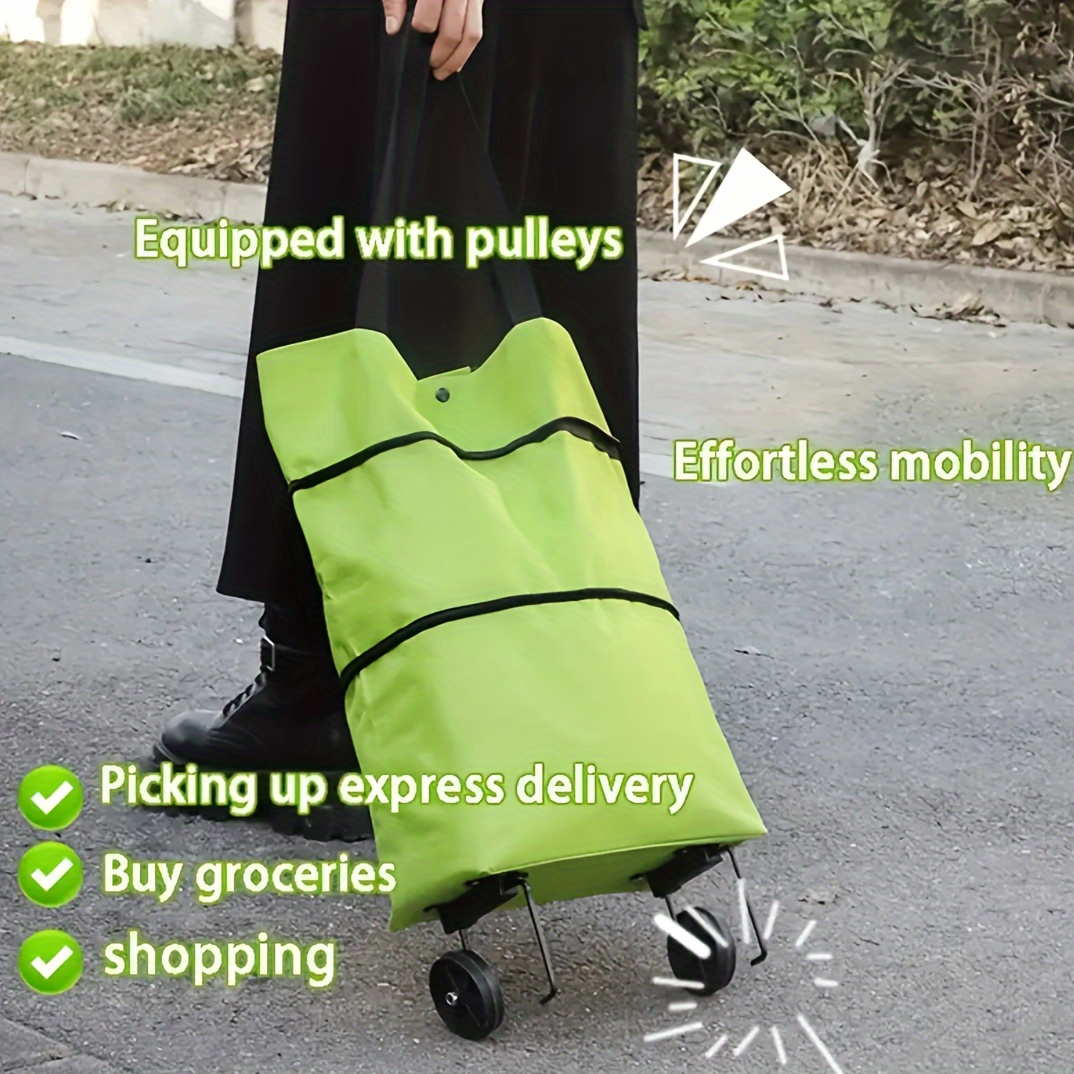 1pc foldable shopping cart 2 in 1 folding shopping bag portable hand held collapsible sundries bag wheeled folding shopping cart collapsible food bag with wheels free shipping on items shipped from temu temu 1