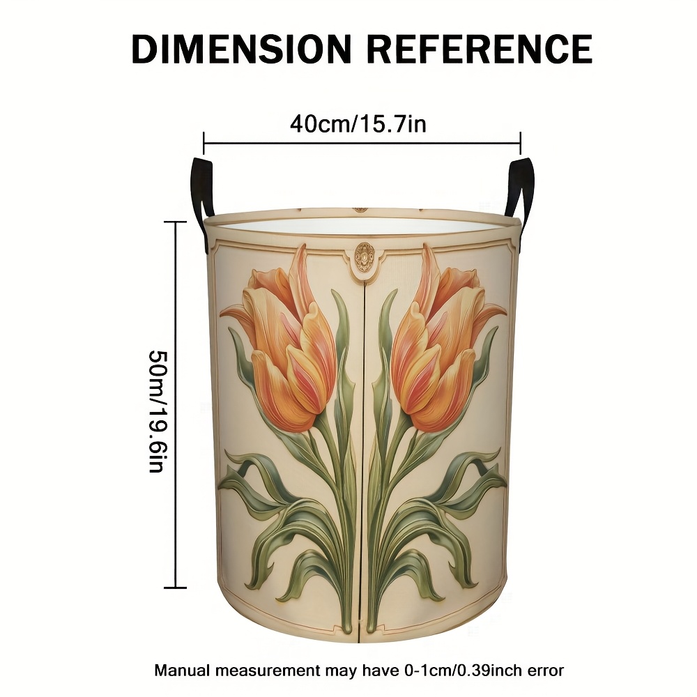 TEMU 1pc Panier à linge surdimensionné avec corps rond et poignée - Panier de rangement décoratif adapté pour chambre, salon - de place pour