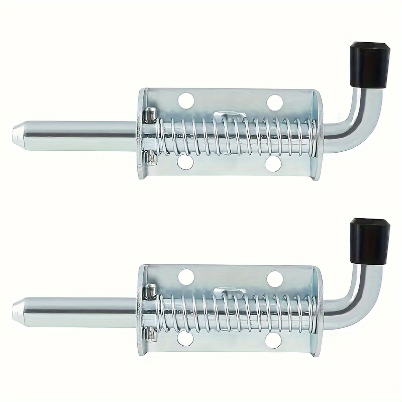 

2 Pcs/4 Pcs Heavy Duty Stainless Steel Spring Locks - 304 Security Bolt, Suitable For Trailer Doors And Cabinet Doors, Tension Lock Design