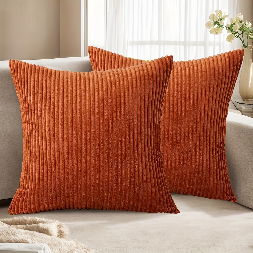 Rot-weiß Gestreifte Kissenbezüge – Set Mit 2 Dekorativen Bezügen, 45,7 X 45,7 Cm, Polyester
