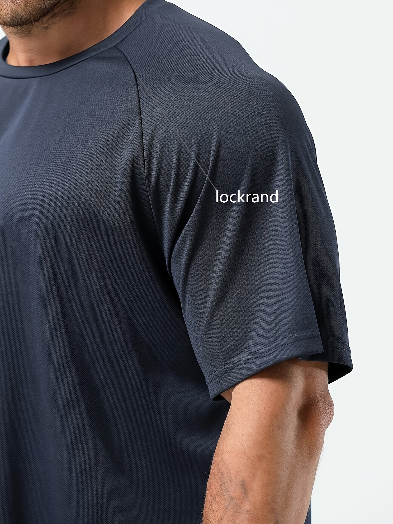 Plus Size Men's Solid T-shirt, Quick Dry Breathable Tees For Sports/fitness, Oversized Short Sleeve Tops For Big & Tall Males, Men's Clothing