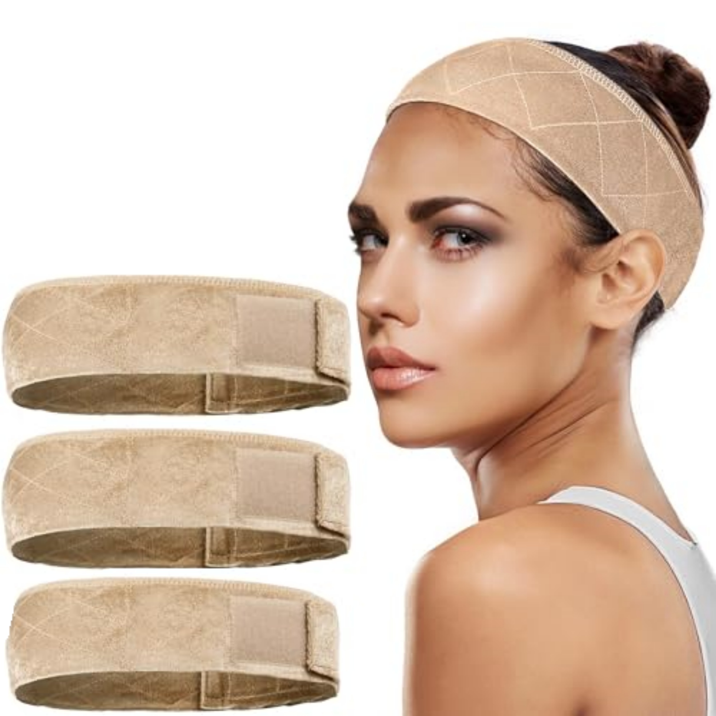 

3-Pack Velvet Wig Caps pour Femmes, Confortables Respirantes Antidérapantes Bandes de Sangle de Perruque Réglables pour une Tenue Sûre, pour Support de Perruque et Affichage de Mannequin