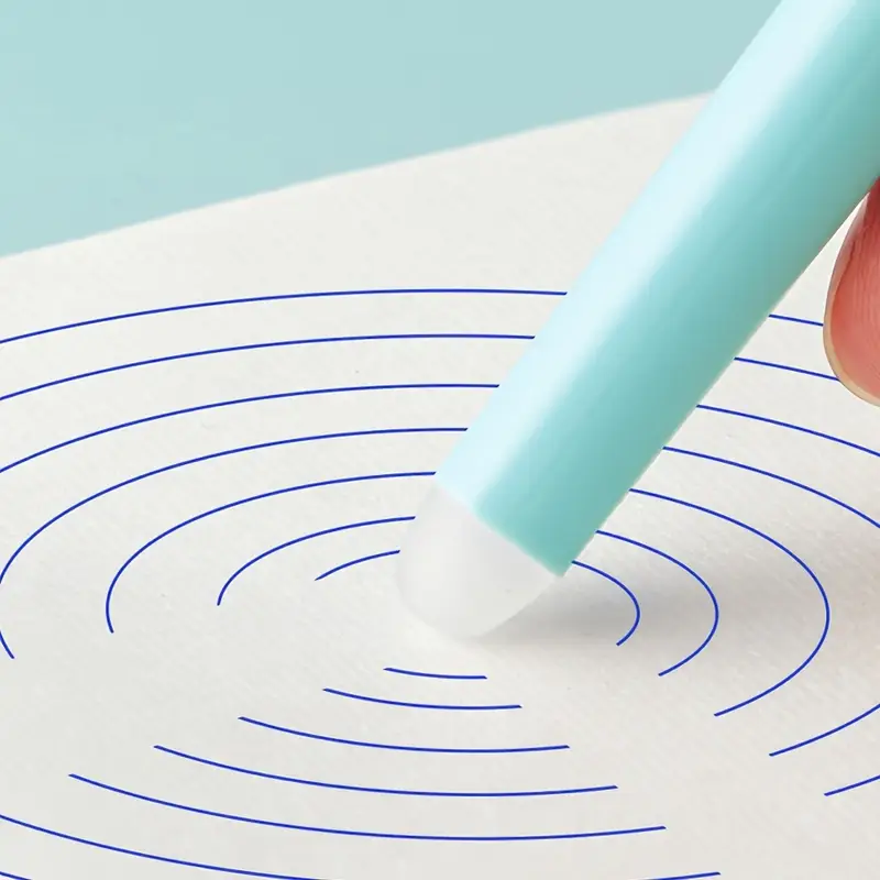 Set stilou cu radiera + 5 rezerve termice 6 set de 6 bucăți, uri ștergătoare la căldură cu fin de 0.5mm, saci de cerneală înlocuibile, papetărie de birou cu instrumente de scris din cauciuc (1 + 5 saci de cerneală albastră) detalii 4