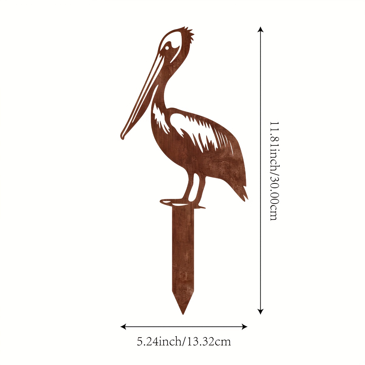 TEMU 1pc Rusty Metal Garden Insert Plaque - Inch Weather-resistant Outdoor Decorative Art For Gardens, Patios & , Decorative Piece With Realistic