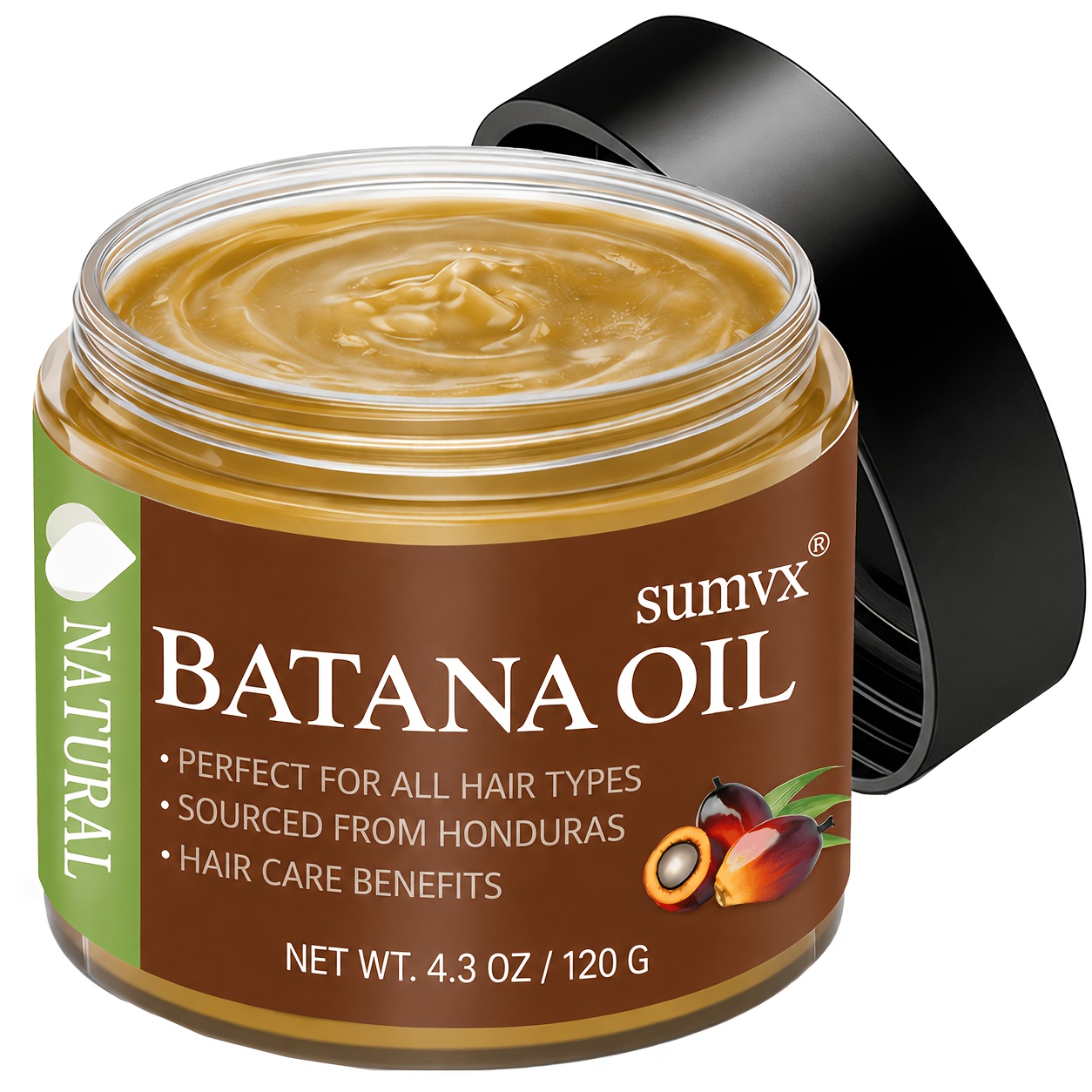 Image of Batana Hair Oil - Made Batana Ingredients From Honduras, Unrefined Batana Hair Oil Makes Thicker, , And Fuller, 72 Hour Moisturizing, Suitable For All Hair Types