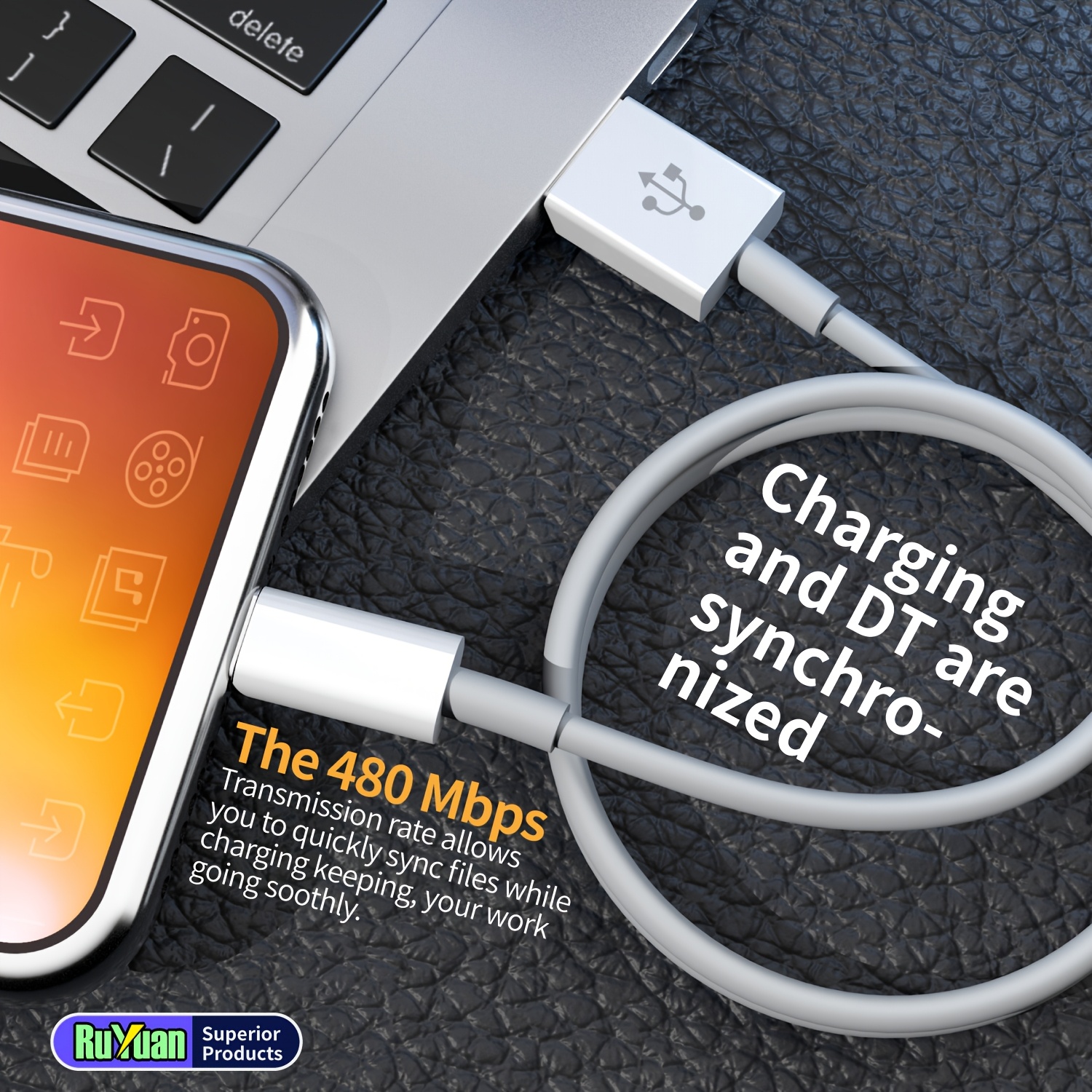 Data Cable USB to Lightning Fast Charging Cable for iPhone