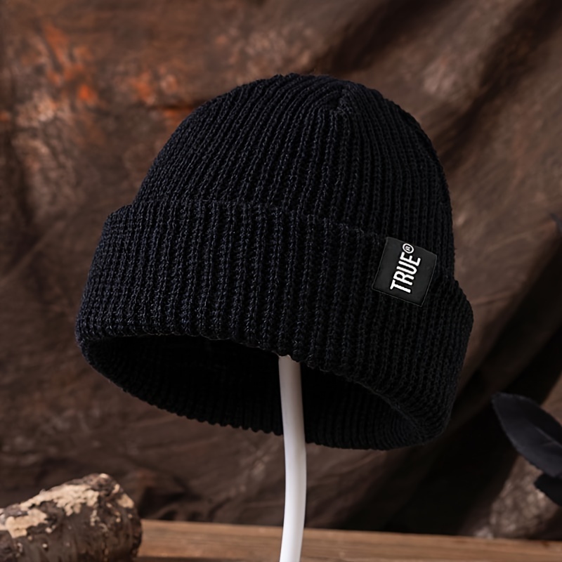 

True Unisex Knitted Beanie Hat Fashionable Soft Comfortable Cuff Cap Textile Content ≥80% Machine Washable Single Pack