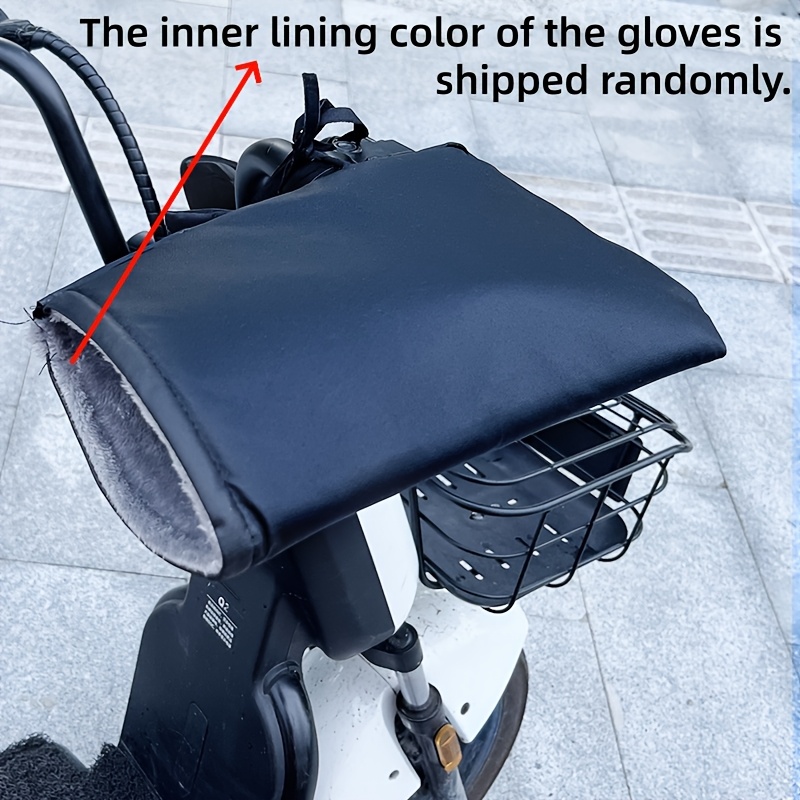 TEMU Motorcycle Warm Gloves: Riding No Cold 2pcs Electric Car Warm Gloves Motorcycle Thick Velvet Gloves, Inner Lining Color Random