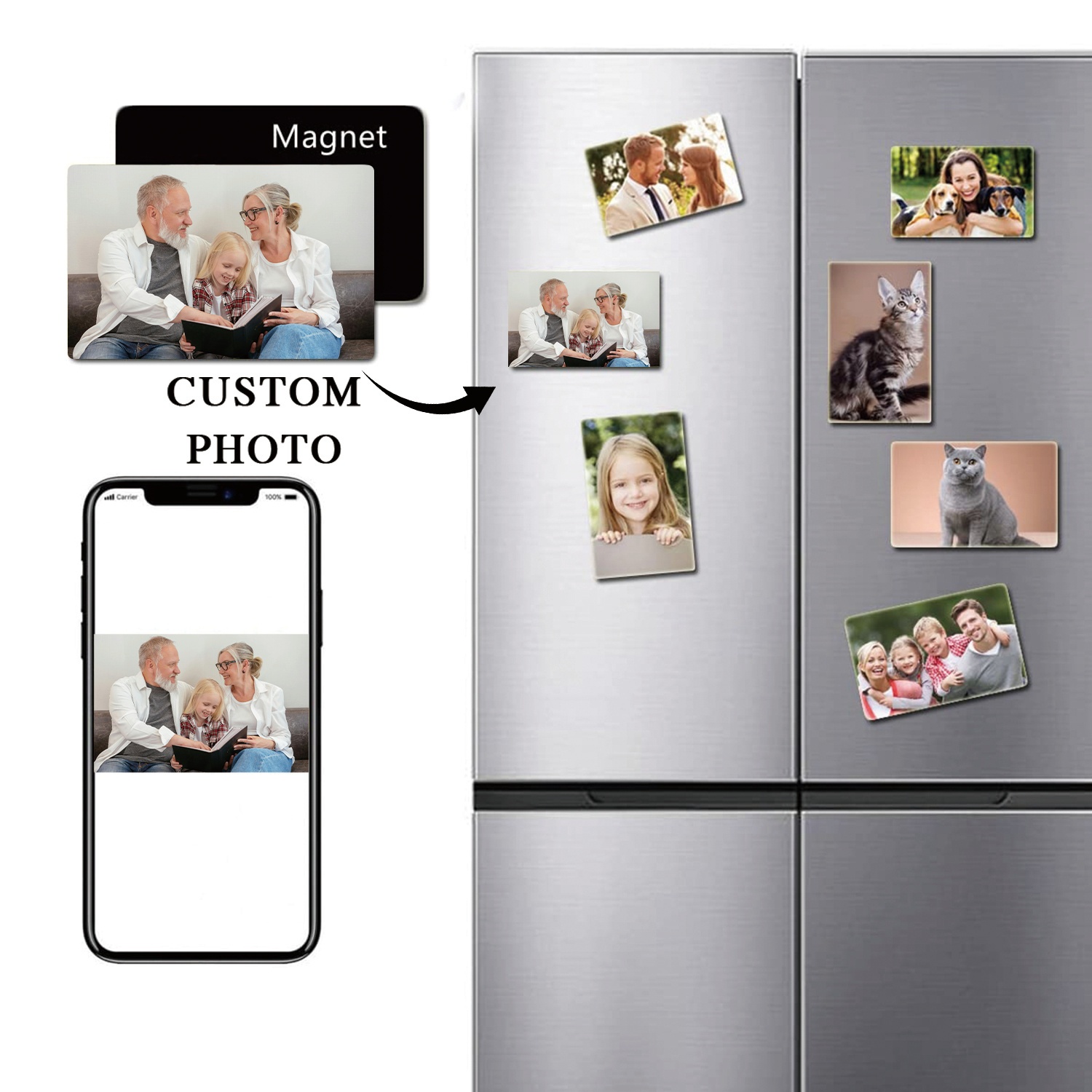 Frigo Amazon Lot De 6 Aimants Photo Personnalisables 6x5 Cm – Avec Texte, Aimants Flexibles Et Résistants, Cadeau Original