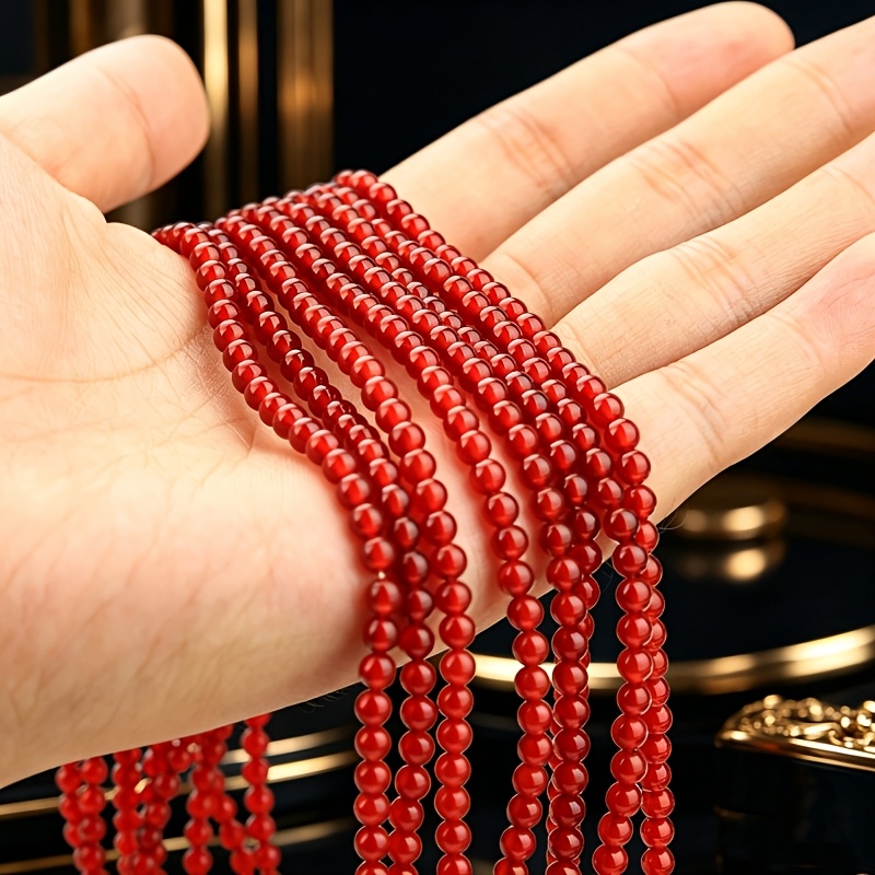 TEMU 4/6/8/10/12mm Agate Round Beads - Loose Gemstones For Jewelry Making, Natural Beads Suitable For Bracelets, Necklaces, Earrings, Handmade Crafts