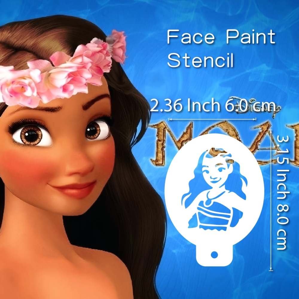 Image of -themed Face Paint Stencil For Party Decor, Reusable Princess Stencils For Arts And Crafts, Symbol Drawing Template Suitable For Walls, Fabric, Tiles, Canvas, Glass, And Home For Art Projects