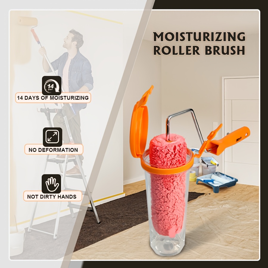 

9-inch Smooth Paint Roller Brush - Quick Leveling, Fabric For Application, Wall Painting Tool