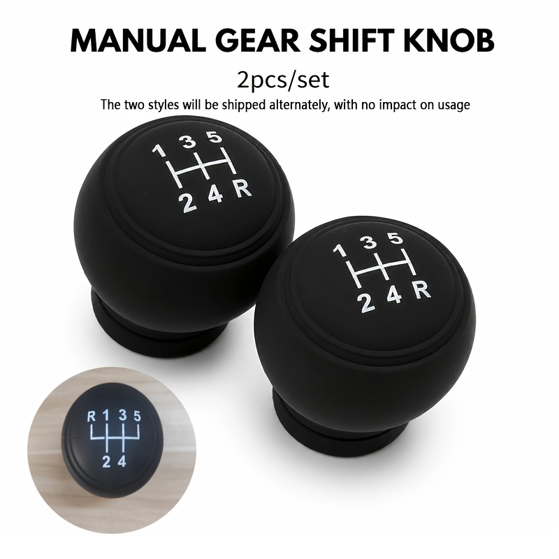 TEMU 2pcs Set Of Manual Car Gear Shift Covers, Black 6- Lever Protective Covers, With 1/3/5/2/4/r Gear Patterns, Decorative Protective Covers For Car
