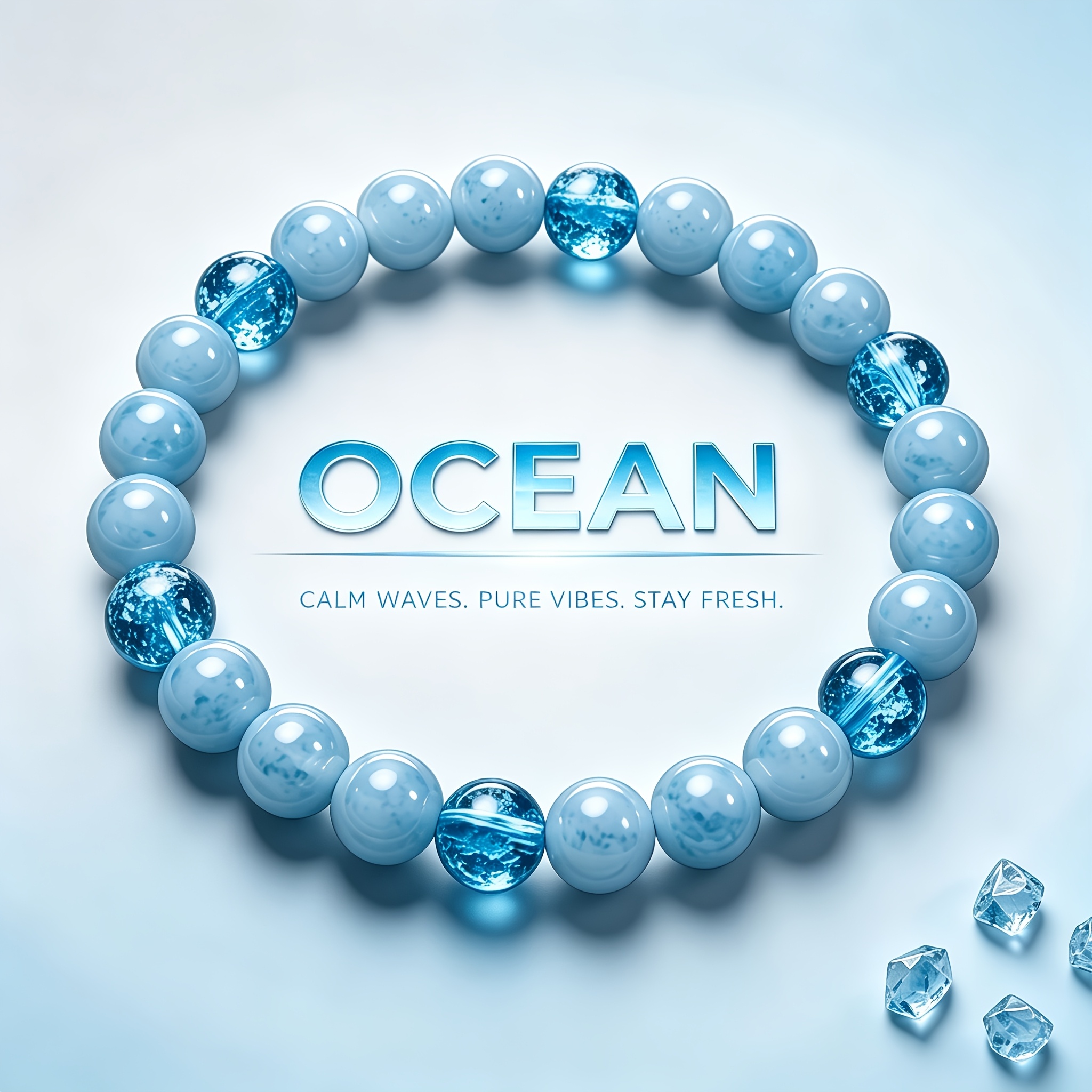 TEMU Bracciale con Perline Tonde Sgretolato Blu Sognante e Perline Distanziali Trasparenti , Regalo di Compleanno Unico per e Migliori , con Perline