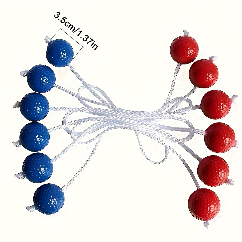6pcs Ladder Toss Game Set - Durable PP Outdoor Throwing Balls in Vibrant Red/Blue Design, Includes Backyard Beach Games, Perfect for Family Parties and Backyard Activitie