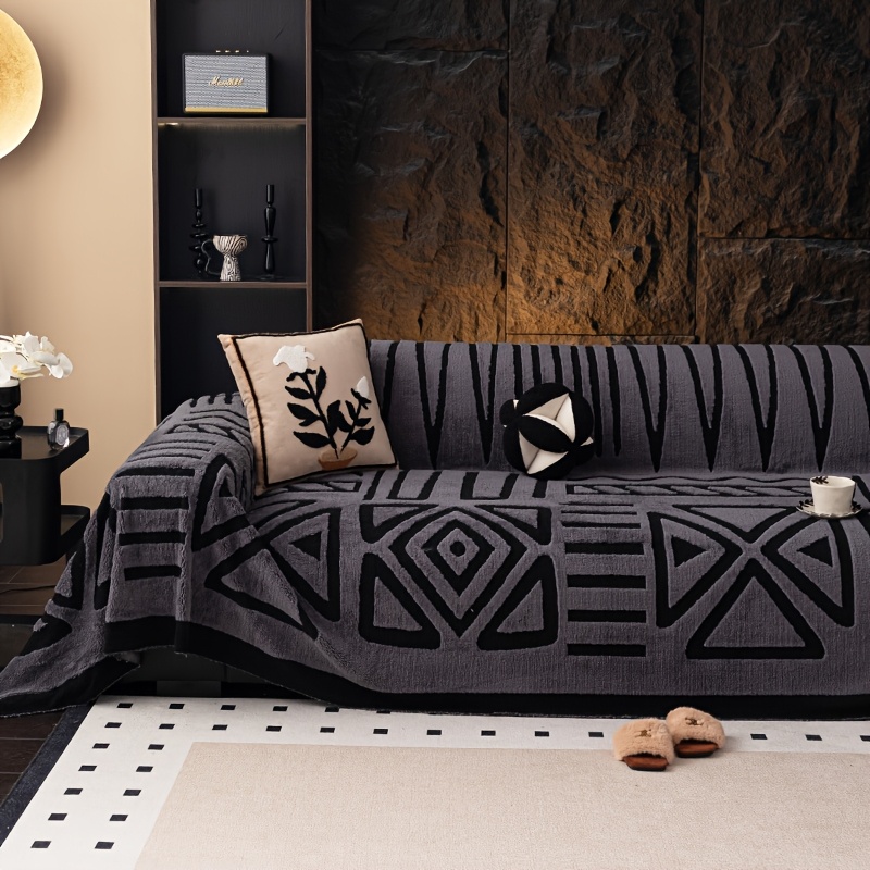Mirror Yi Thick Plush Sofa Cover, Pet-Friendly Design