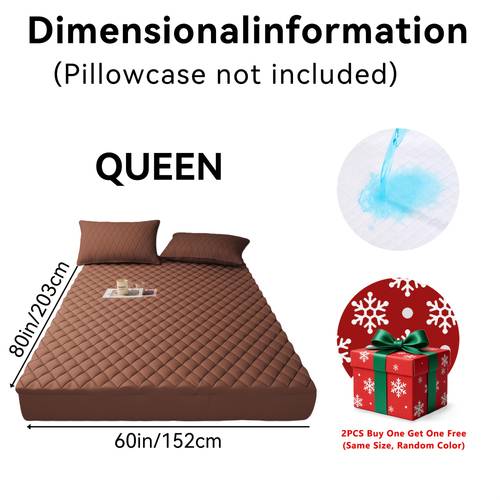 free total of 2pcs couples quilted waterproof mattress cover comfortable stain wrinkle resistant pperfect gift for family couples bedding decorations valentines day gifts no pillowcases