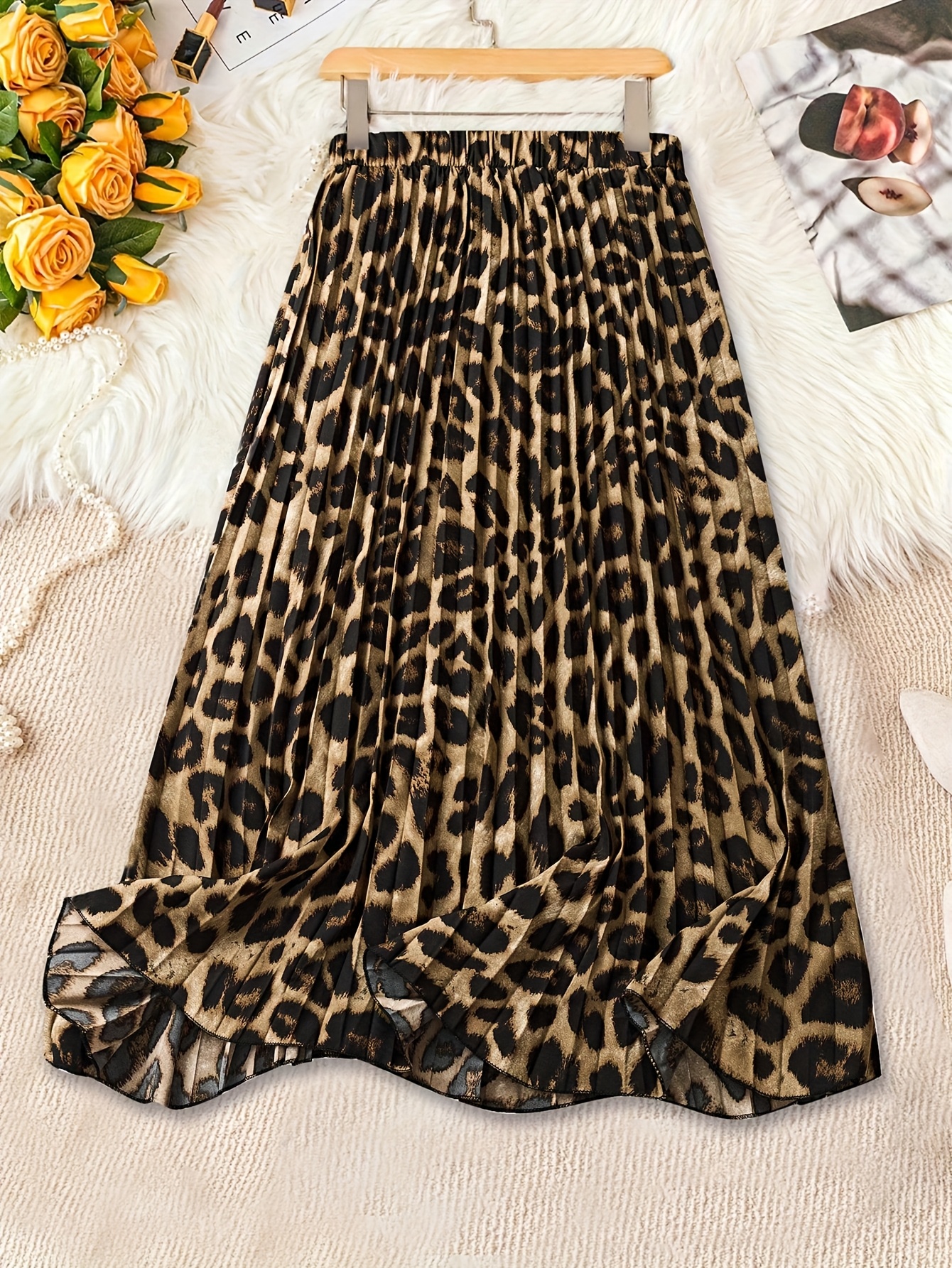 long pleated skirts for women sold on Temu United States