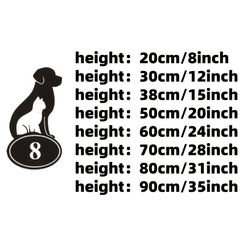 TEMU Personalized Silhouette Door Plate - Name/number Number Sign With Pet-themed Address Plaque, Wall-mounted Suitable For Entrance Gates, Gardens,