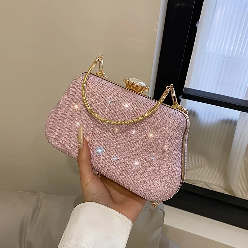 Boutique De FGG Mini Pochette Rétro En Cristal Avec Strass Pour Femme - Listen To Me, Small