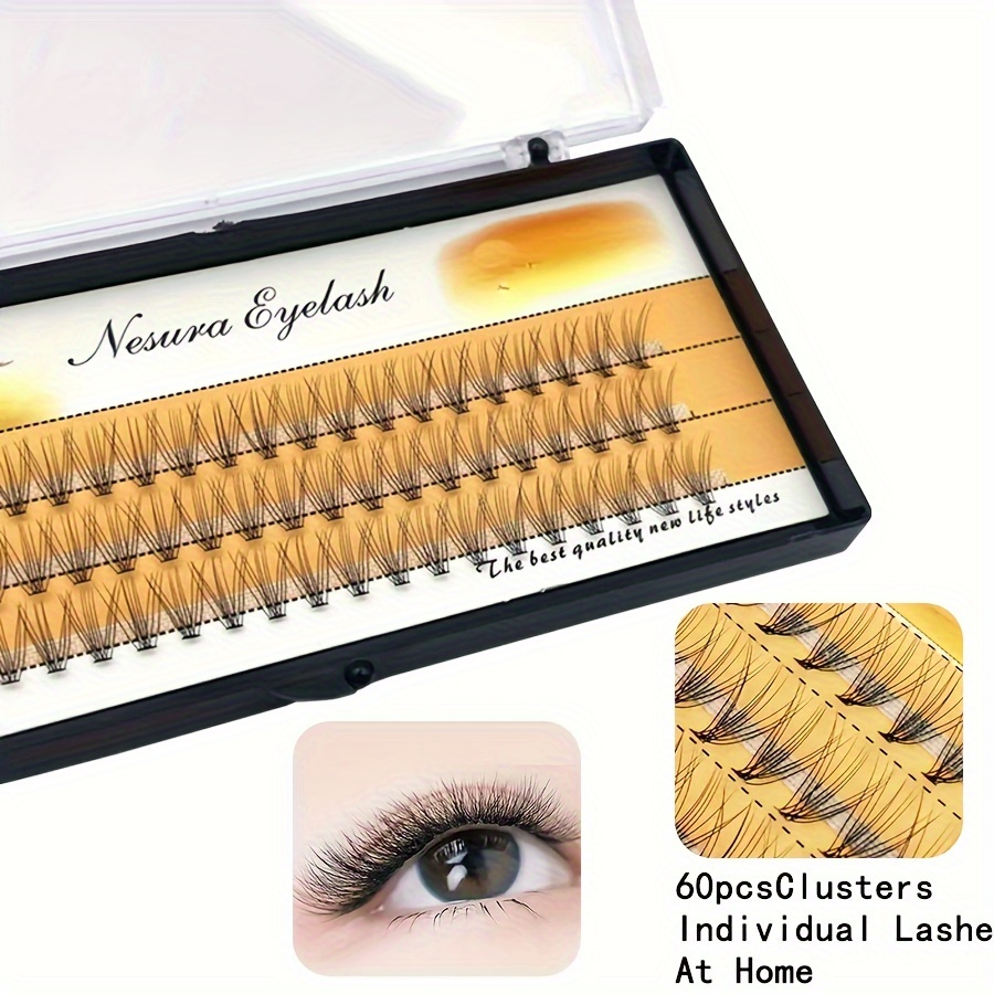 

60 Individual Lash 10d 8~14mm Individual False Eyelashes Long- Eyelash Extensions Suitable For Parties Lashes Natural