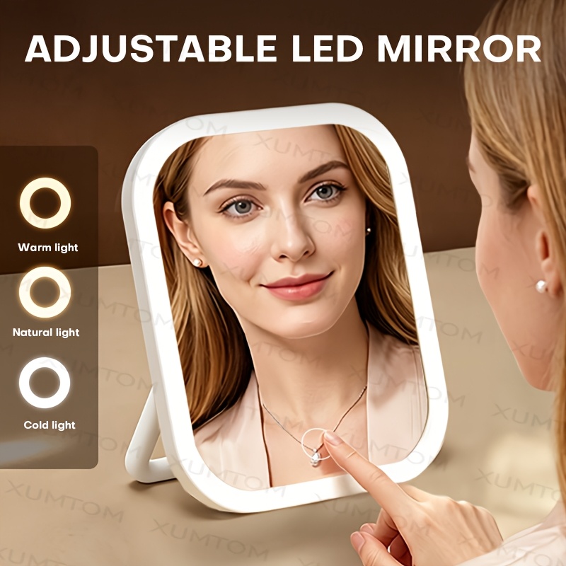 LED Makeup Mirror with 3-Color Smart Adjustable Brightness