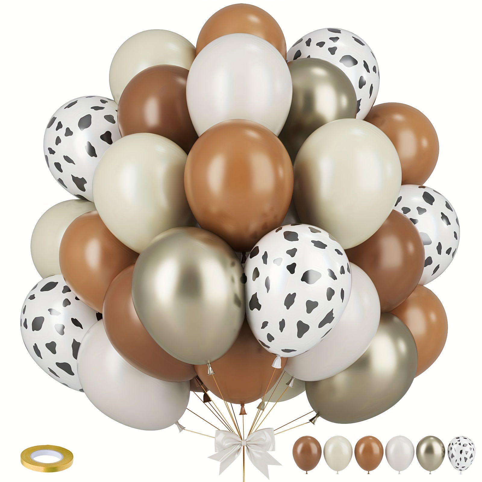 

35pcs 12 Inch Western Cowboy Party Balloons - Black, White, Blush, Brown, Gold - Perfect For Birthdays, Engagements, Weddings, Anniversaries, And More!