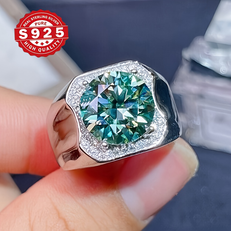 item picture 1pc s925 925 silver inlaid 5 carat   ring is perfect for birthday parties for   men ladies halloween gifts christmas gifts