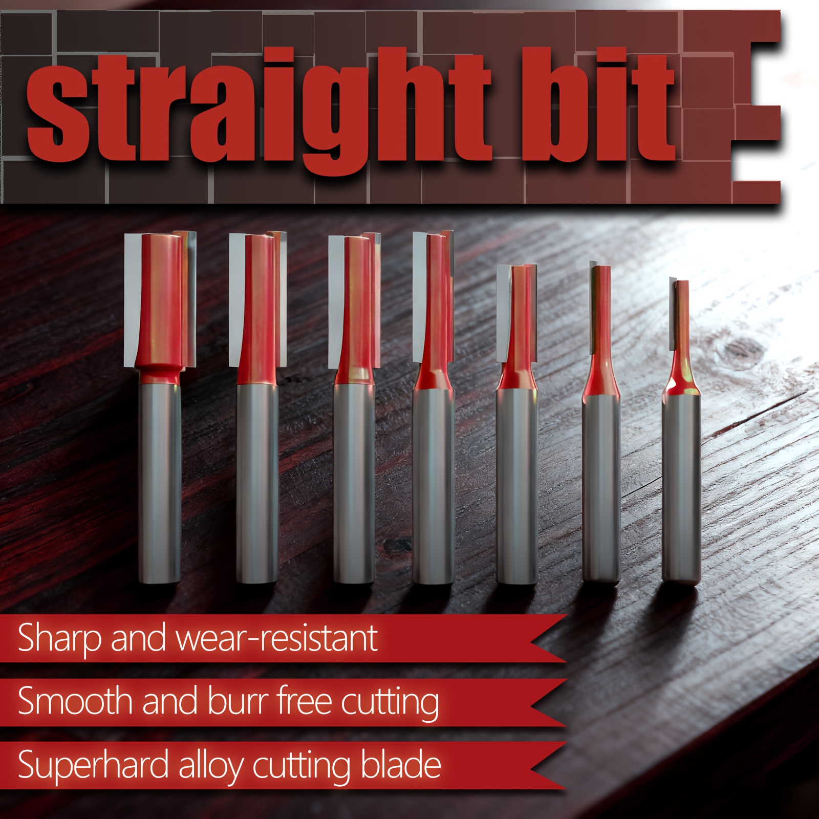 Image of A Set Of 7 Woodworking Straight Chisels With 8mm Handles, Featuring High-quality Steel , Suitable For Single And Double- Woodworking Milling, Ideal For Grooving And Trimming.