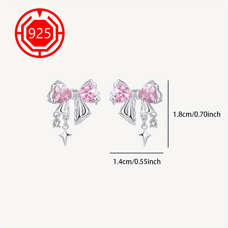 925 Silver Hypoallergenic Bow Ballet Style Earrings