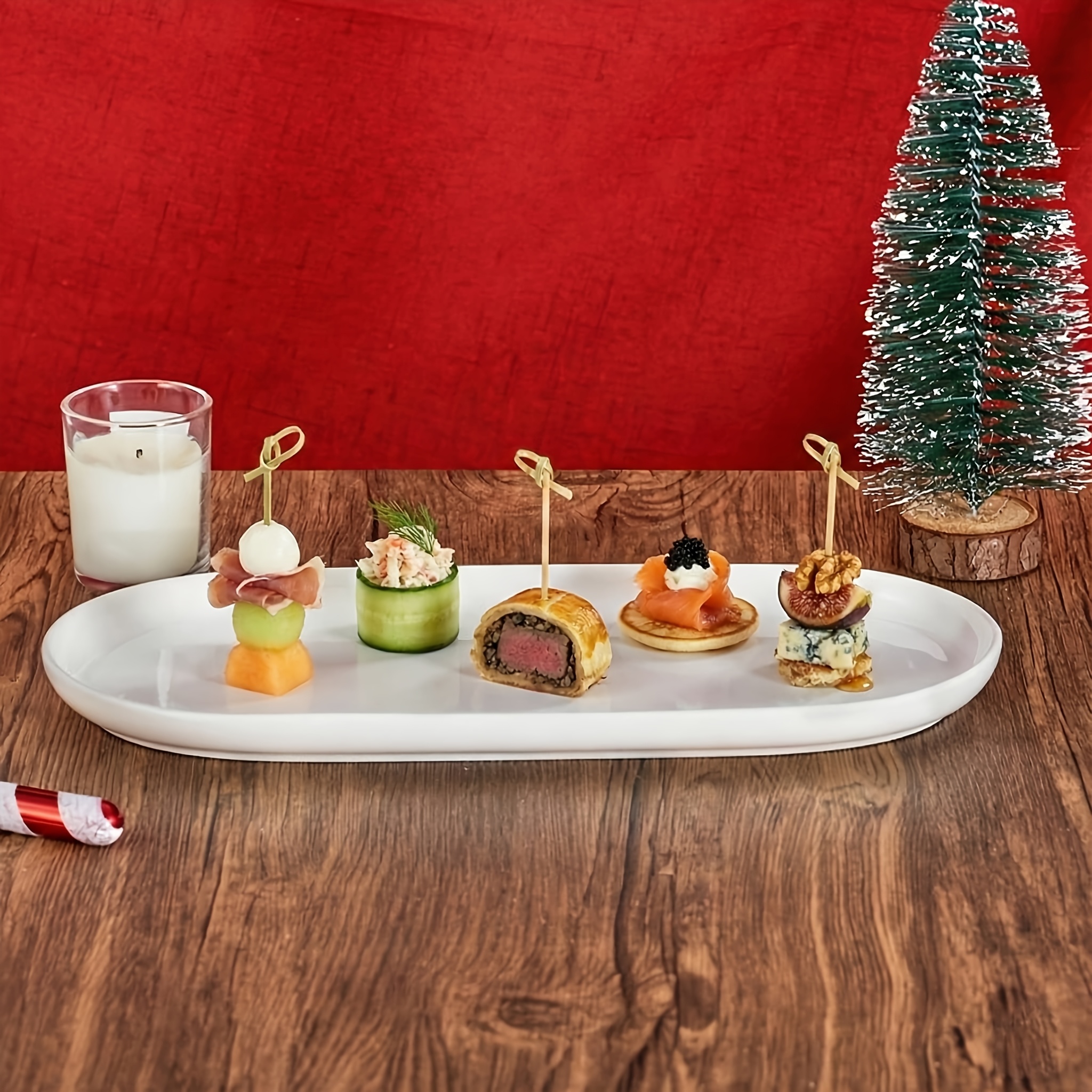 MIJOMA Servierplatte Weihnachten – Tannenbaumform, Porzellan, 34,5×25×3,5 Cm, Für Plätzchen & Fingerfood