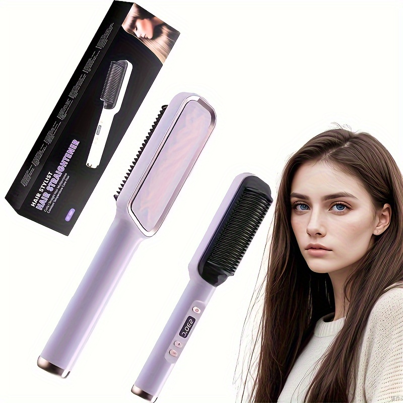 

Crystal Liquid Straightening Comb, Negative Ion Non Damaging Hair Straightening And Curling Dual-use, Lazy Curling Iron Straightener