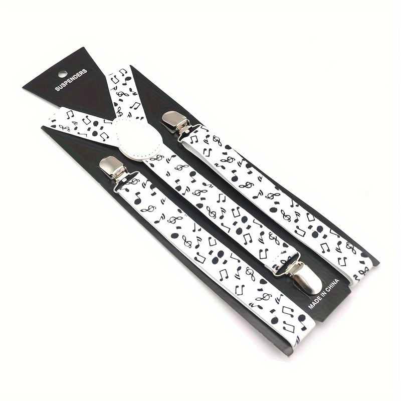 1pc Small Musical Note Adult Suspenders, Two-, Suitable For Daily Wear, Holiday Wear, And Birthday Gifts
