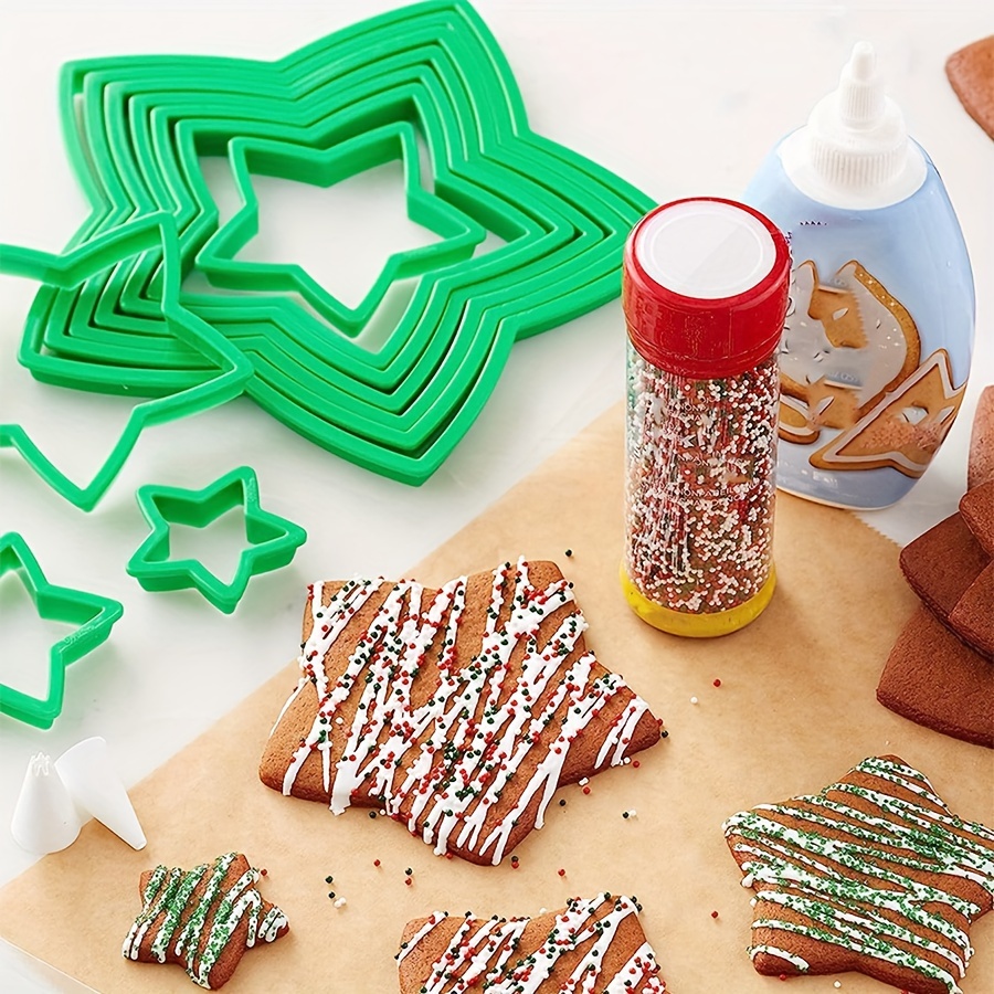 

Sweet , Christmas Cookie Cutter Set - 10pcs Holiday Baking Tools For Star And Tree Shapes, Diy Gingerbread And Pastry